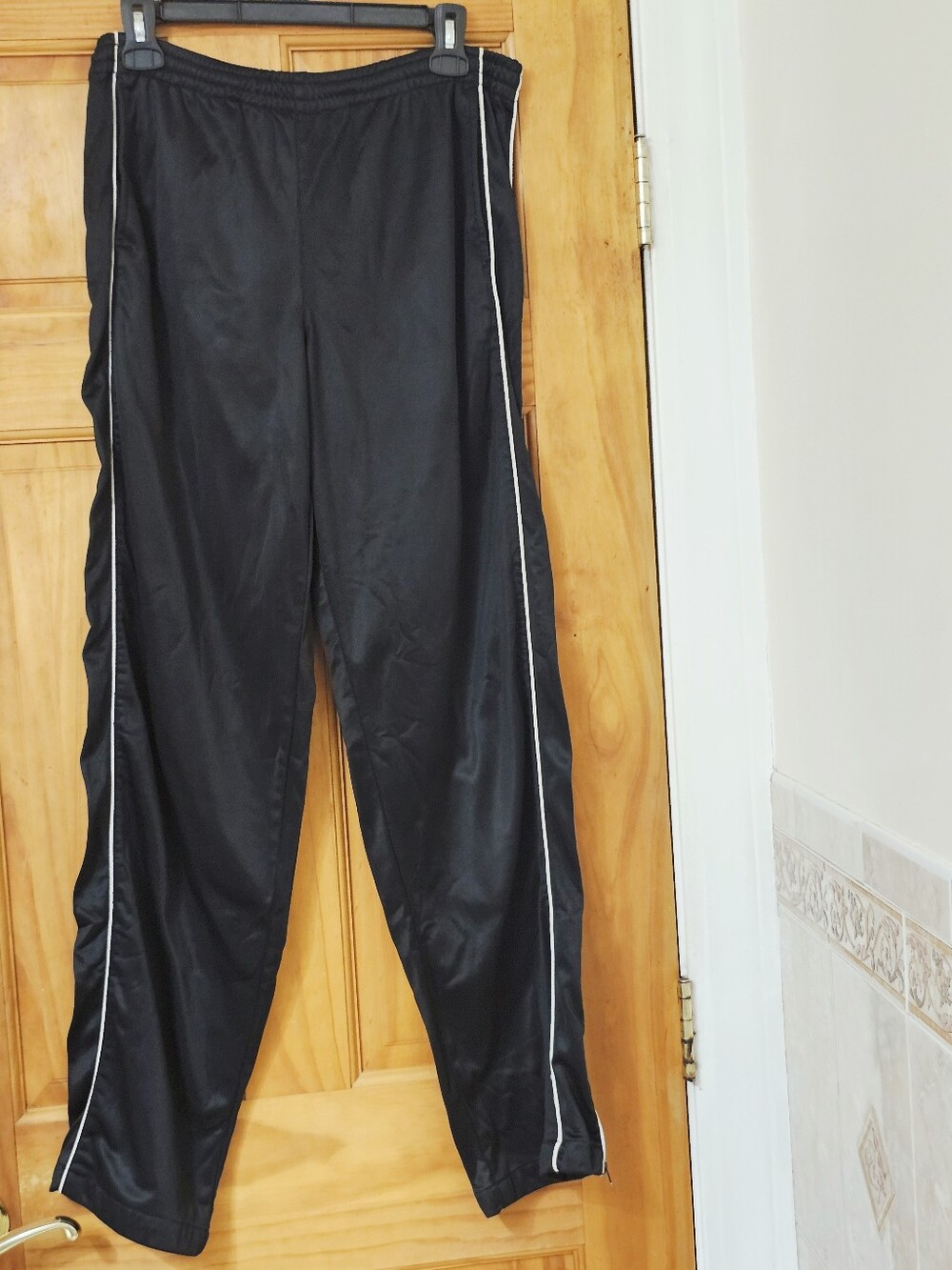 Zoe Athletics, Women's, Adult Large, Black, Fleece Lined, Track Pants, Zip Hem